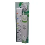 G & T 6-Way Power Extension Cable – 3 Meter Long Heavy-Duty Power Strip with 6 Sockets, UK 3-Pin Plug, White