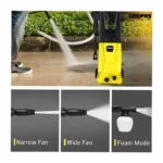 Geepas GCW19027 Portable Powerful 3000W High Pressure Washer – 135 Bar Max, Adjustable Nozzle, Auto Stop System & Onboard Hose Reel