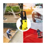 Geepas GCW19027 Portable Powerful 3000W High Pressure Washer – 135 Bar Max, Adjustable Nozzle, Auto Stop System & Onboard Hose Reel