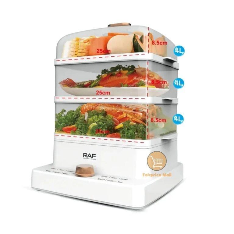 Raf 3 Tier 12Litres Food Steamer 1200w R.5238