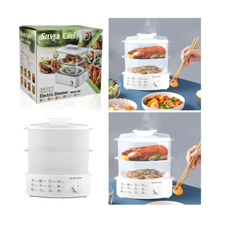 stmmSilver Crest SC-3002 12Litre Food Steamer – 2-Tier Electric Vegetable & Food Steamer 1500W