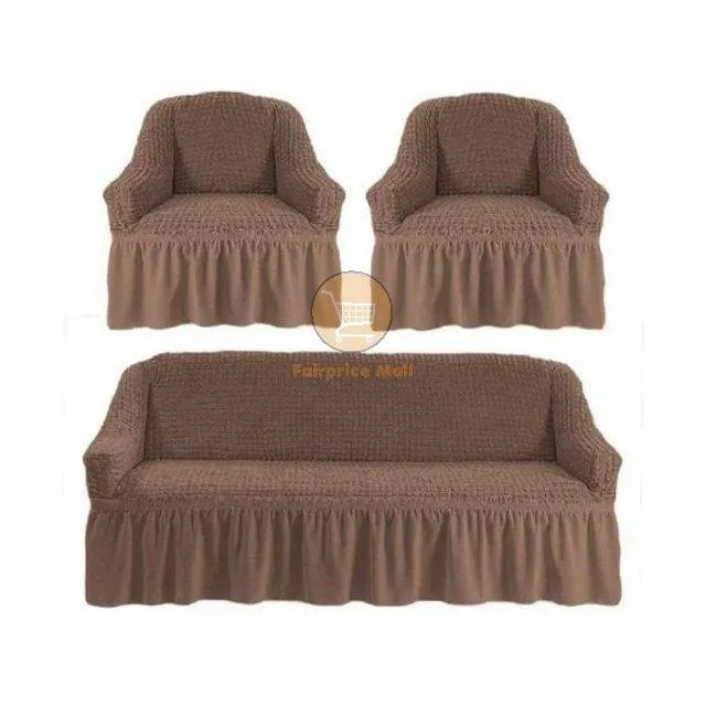 5 seater Chair Cover /3 + 1 + 1 Elastic Sofa Seat Cover Set - Brown