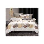 10pcs Duvet Set :1 Duvet Cover , 1 Flat Bedsheet,1 Fitted Bedsheet, 1 Neck roll, 2 Back Cushions, 2 Pillow Cases, 2 pair of Slippers