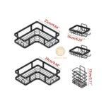 5pc Corner Shower Caddy Organizer for Bathroom Kitchen Bedroom No Drilling, Steel