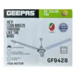 Geepas 56 Inch Ceiling Fan with Remote control – GF9428 | 75W | 5 Speeds | White