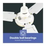 Geepas 56 Inch Ceiling Fan with Remote control – GF9428 | 75W | 5 Speeds | White