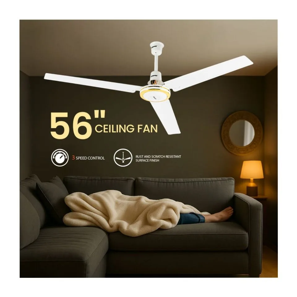Geepas 56 Inch Ceiling Fan with Remote control – GF9428 | 75W | 5 Speeds | White