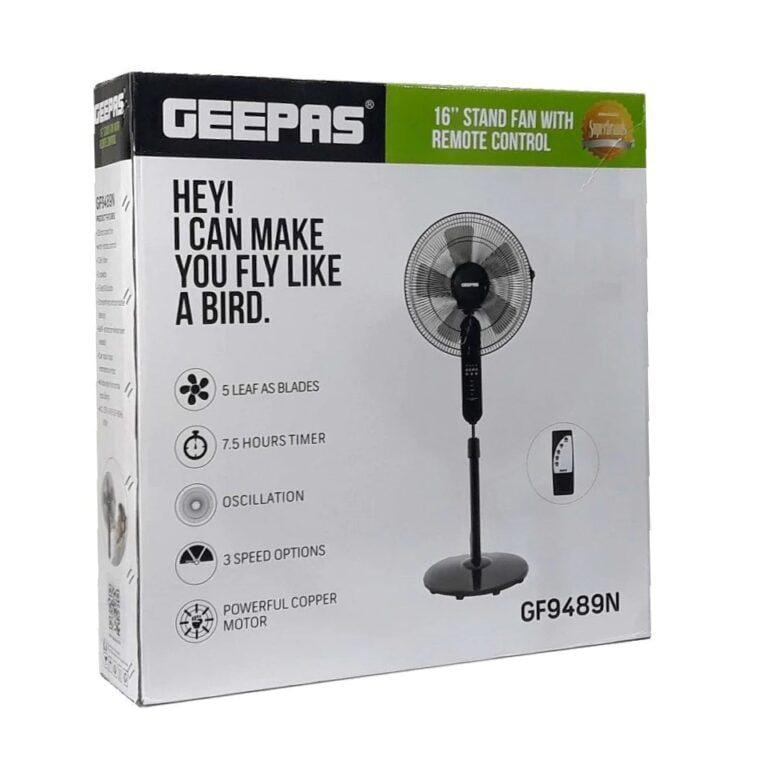 Geepas Stand Fan With Remote Control 16 inch GF9489N