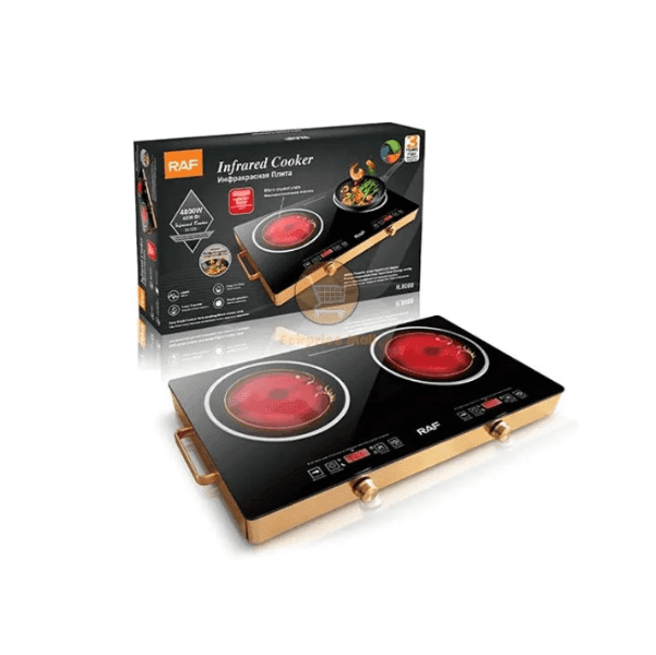 RAF Double Infrared Cooker Stove R-8088 - Black/gold