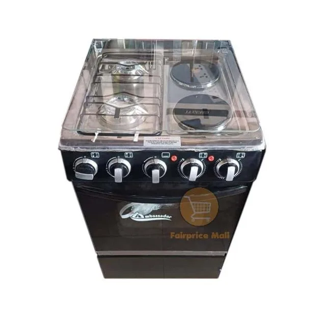 Ambassador Cooker 2 Gas + 2 Electric Plates 50x50cm