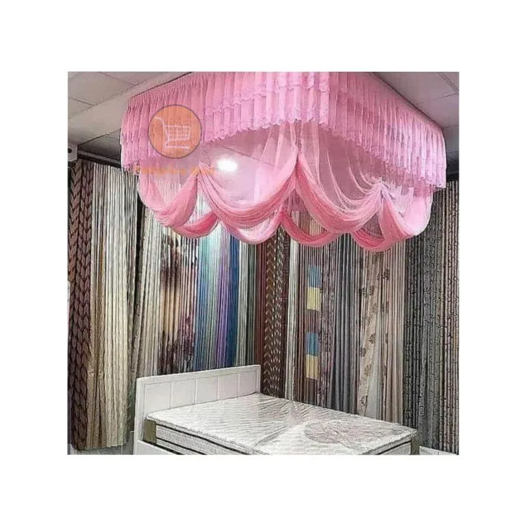 Ceiling Mounted Mosquito Net - King Size | Pink