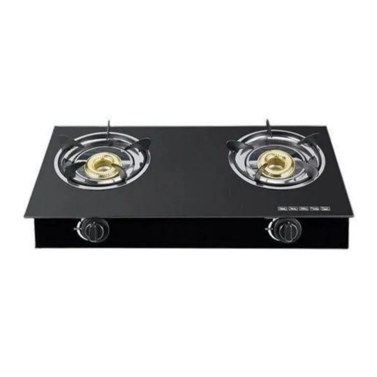 Digiwave 2 Gas Burners Glass top cooker - Black