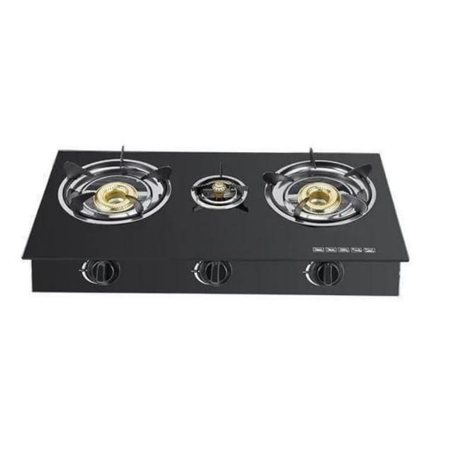 Digiwave 3 Gas Burners Glass Top Cooker - Black
