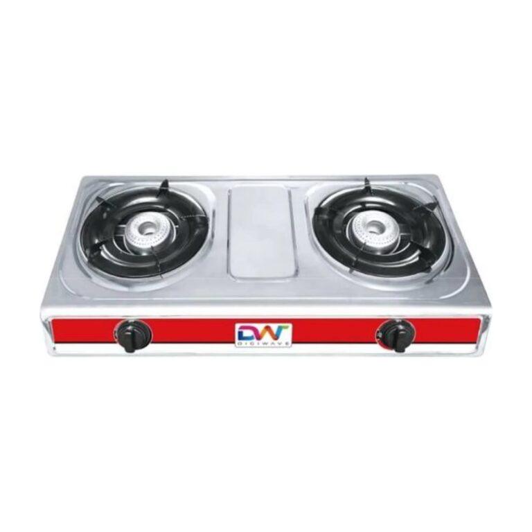 Digiwave Double Burner Gas Stove Stainless Steel – Silver