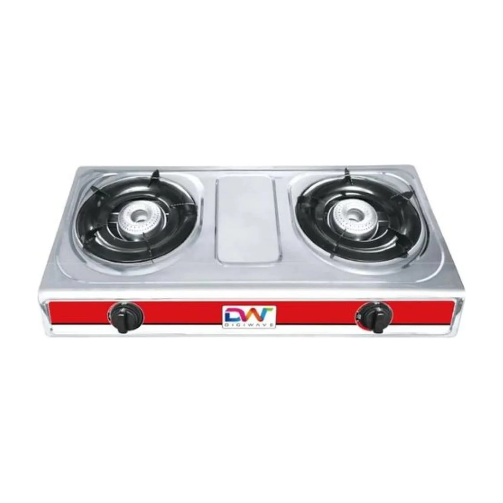 Digiwave Double Burner Gas Stove Stainless Steel – Silver
