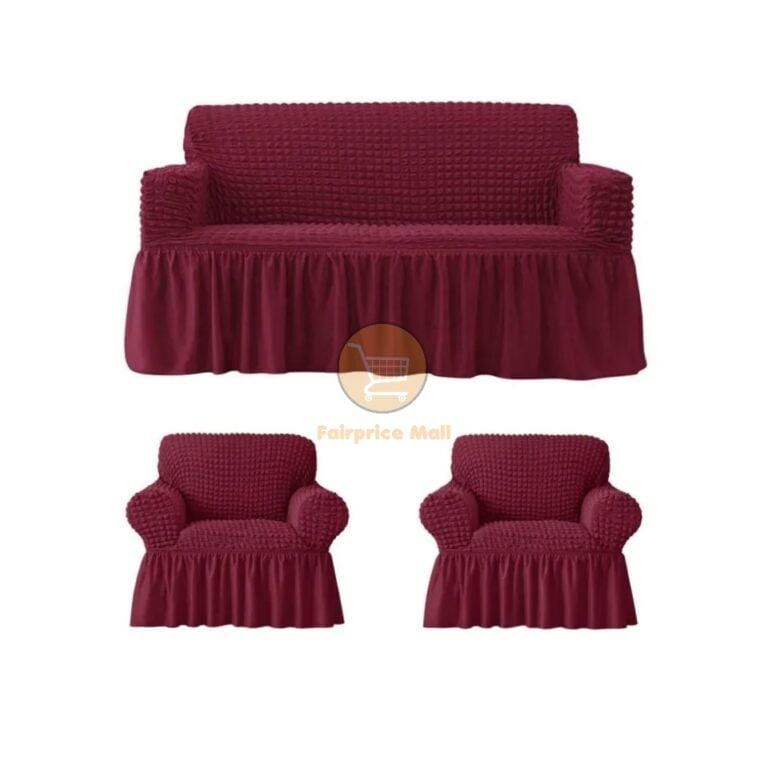 5 seater Chair Cover /3 + 1 + 1 Elastic Sofa Seat Cover Set - Maroon