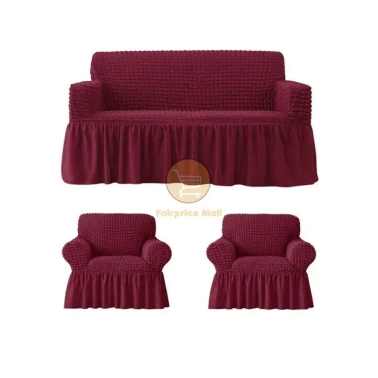 5 seater Chair Cover /3 + 1 + 1 Elastic Sofa Seat Cover Set - Maroon