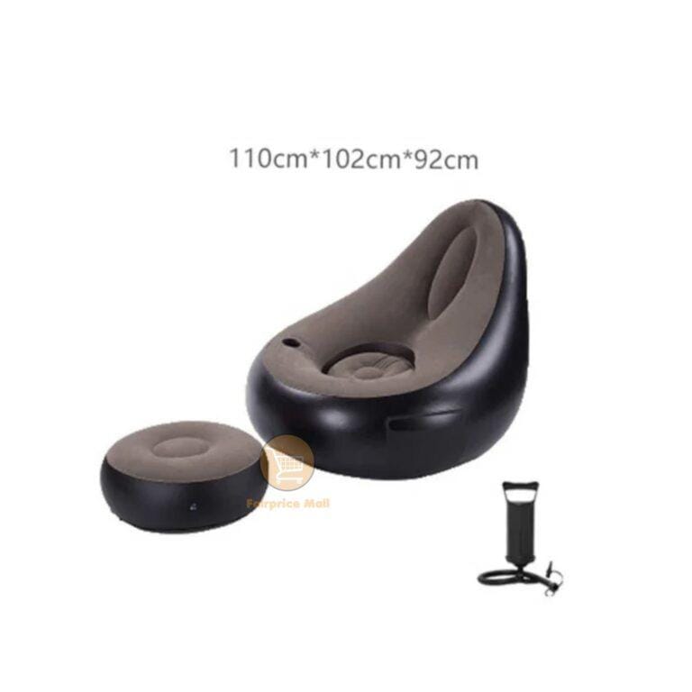 Inflatable Air Chair With Footrest and Pump