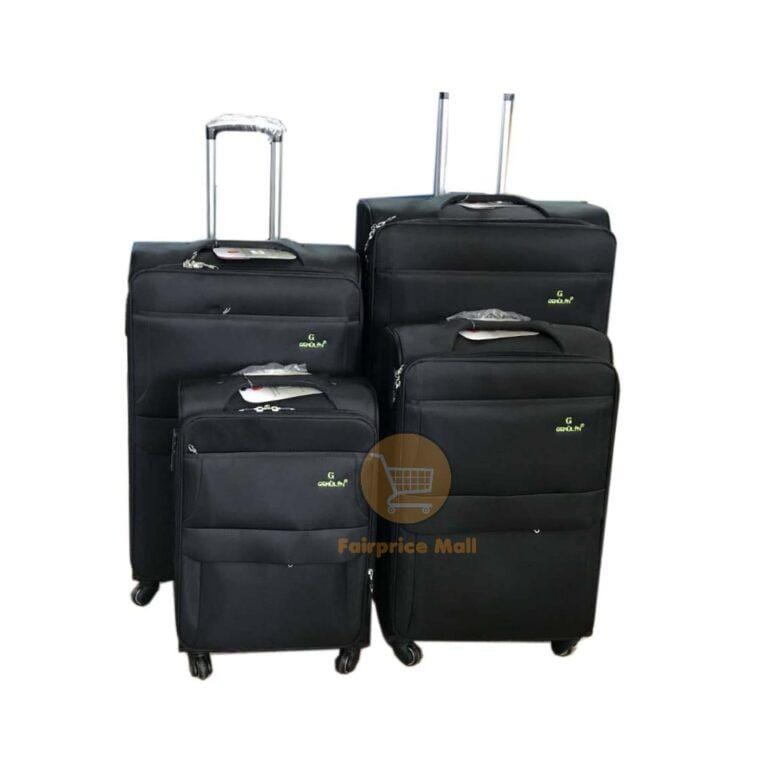 4pcs Gemulin full set Cloth /Fabric Travel Suitcases - Black