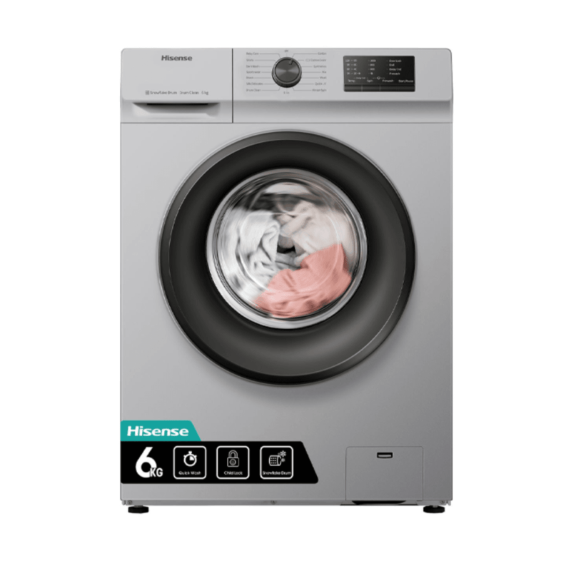 Hisense 6Kg Front Load Automatic washing machine - Silver