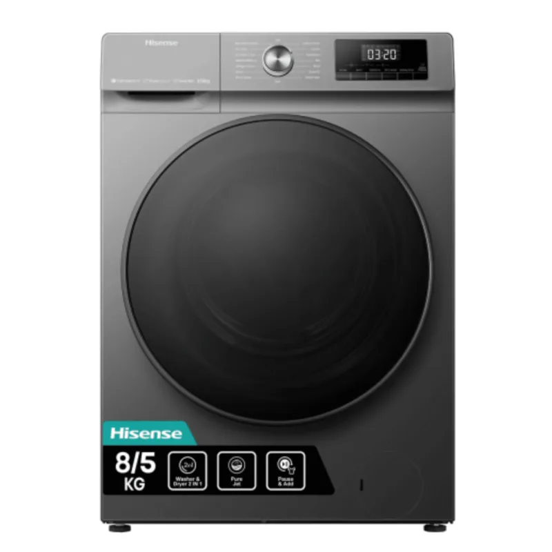 Hisense 8Kg/5kg Washer Dryer, 8kg Washer and 5kg Dryer, Silver, WDQY8014EV