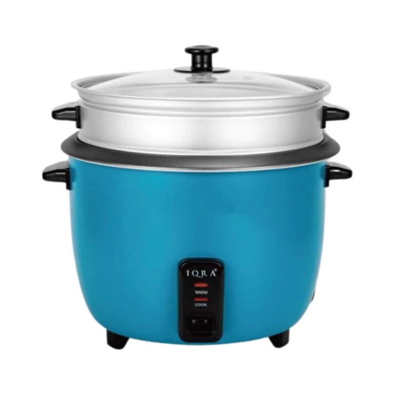 IQRA 2.8L Rice Cooker with Steamer IQRC28ST, 1,000 watts – Blue