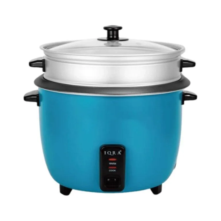 IQRA 2.8L Rice Cooker with Steamer IQRC28ST, 1,000 watts – Blue