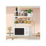 2 Tier Microwave Oven Storage Shelf-(5301)White/Black