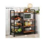 Multifunctional Mobile Kitchen Storage Rack , Microwave Oven Storage Rack