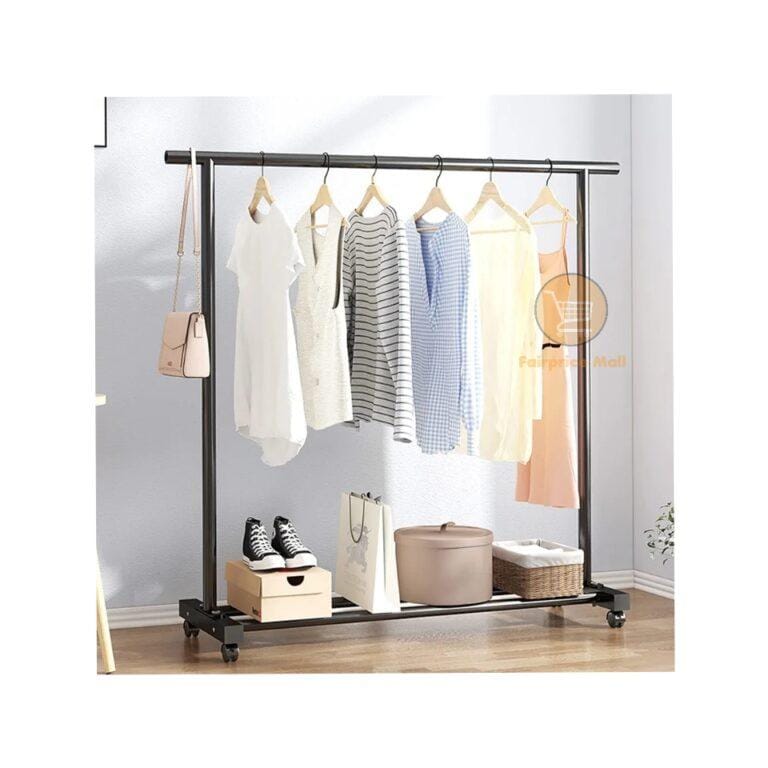 Heavy Duty Metallic Cloths Rail Rack Hanger