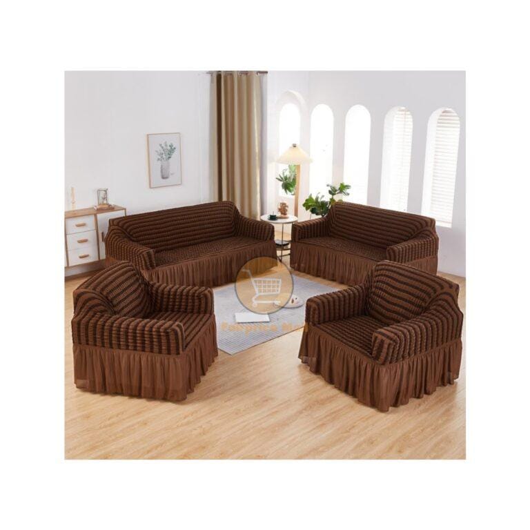 Turkish Cotton Sofa Chair Cover (Brown) – 7 Seater 3,2,1,1
