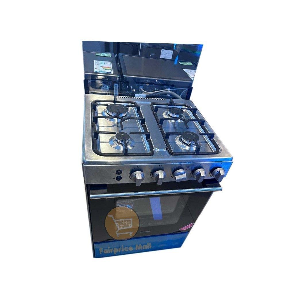 1000968588.jpg Hisense Full Gas Cooker 60cm X 60cm 4 Burners, Auto Ignition – Silver (HFG60121X)