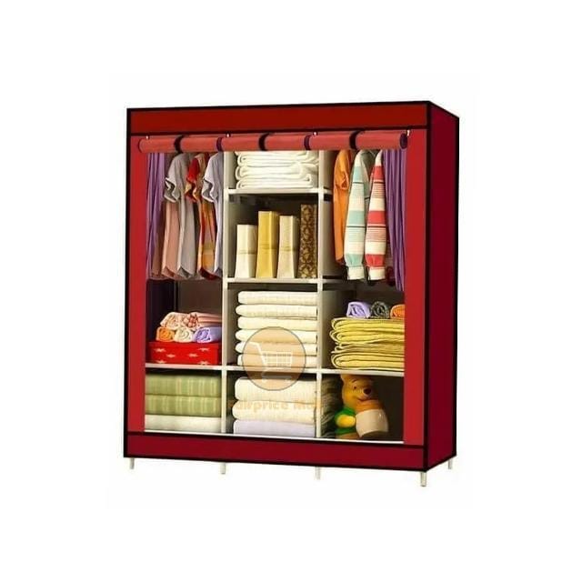 3 Column Metallic Frame Wardrobe /Wardrobe