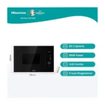 Hisense 25Litres Built-In Solo Microwave Oven B25MOBX7; 900W, Grill, Digital Display, Satety Switch, Defrost, Auto Programmes, Inox Interior – Black