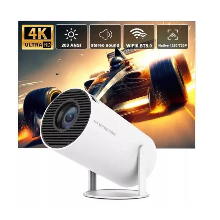 HY300 Auto Keystone Correction Portable  4k UHD Smart Projector 200 Ansi With Bluetooth 2.4/5G WIFI