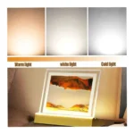 Creative Moving Sand Art Liquid Hourglass Quicksand Painting Home Decor Hourglass Table Lamp