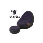 Inflatable Air Chair With Foot Rest and Pump - Deep Blue