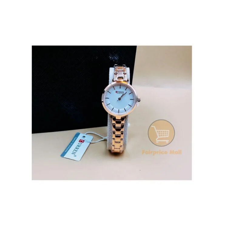 CURREN 9054 Quartz Bracelet Watch for Women -Golden and White