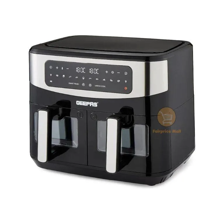Geepas Dual Basket Air Fryer 9L XL Capacity GAF37525