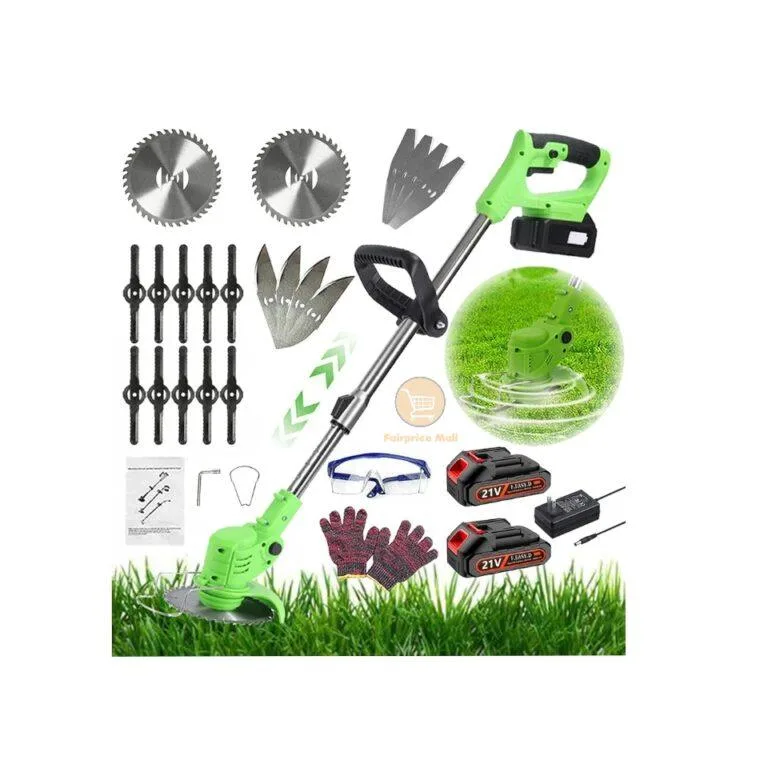 Rechargeable Cordless Lawn Mower Grass Cutter Machine with 2 batteries