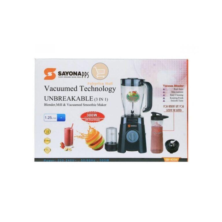 Sayona Blender , Mill & Vacuumed Smoothie Maker 3-IN-1 SB-4234