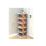 Space-saving  6 Shelves Plastic Shoe Rack - Orange