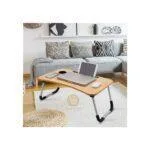 Computer Laptop Desk, Foldable Multi-Function Bed Desk, Laptop Table - Brown