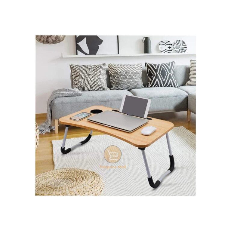 Computer Laptop Desk, Foldable Multi-Function Bed Desk, Laptop Table - Brown