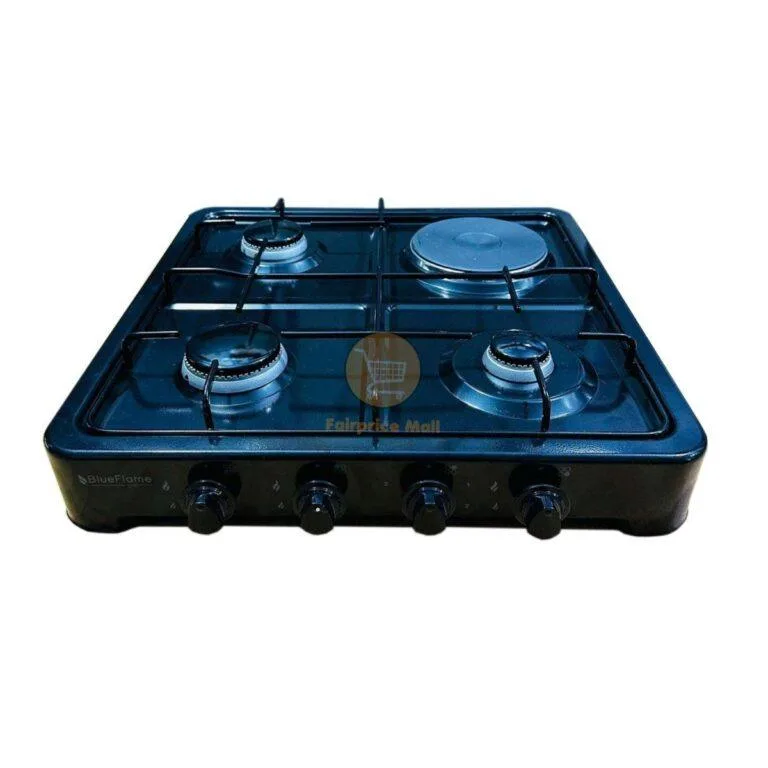 Blueflame Desktop Cooker 3 Gas 1 Electric Plate - Black