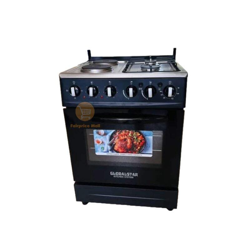 Globalstar Cooker 2Gas Burners + 2 Electric Plates, Electric Oven 60x60cm