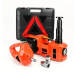 4-in-1 3 Ton Electric Hydraulic Car Jack Kit 12V – Electric Impact Wrench, Air Compressor & LED Emergency Tool Set (155mm–450mm)