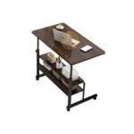 Adjustable & Rollable Laptop Table with shelves, Lap Desk