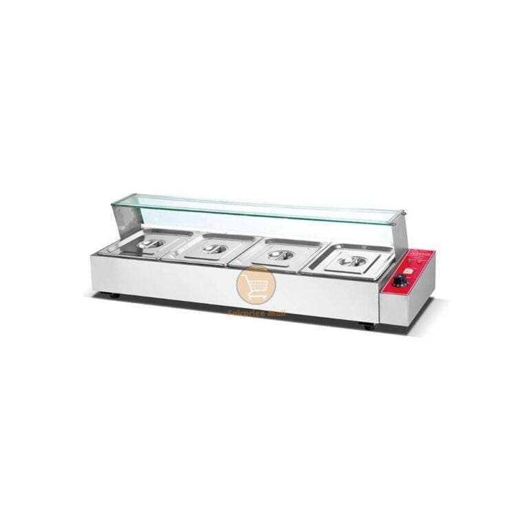 4 Pan Electric Bain Marie Food Warmer 4 Parts - Stainless steel
