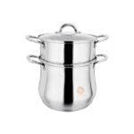 Hcx 10L 2 Layer Stainless Steel Saucepan And Steamer Soup Pot, 24cm – Silver